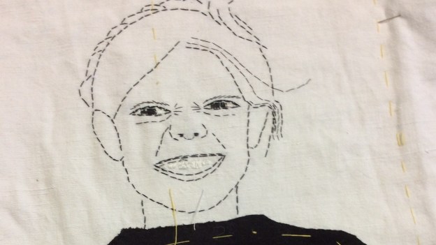 Sue Stone 2 Day Self Portrait workshop at Cork Textiles Network. See the finished portraits at the Knitting & Stitching shows 2018