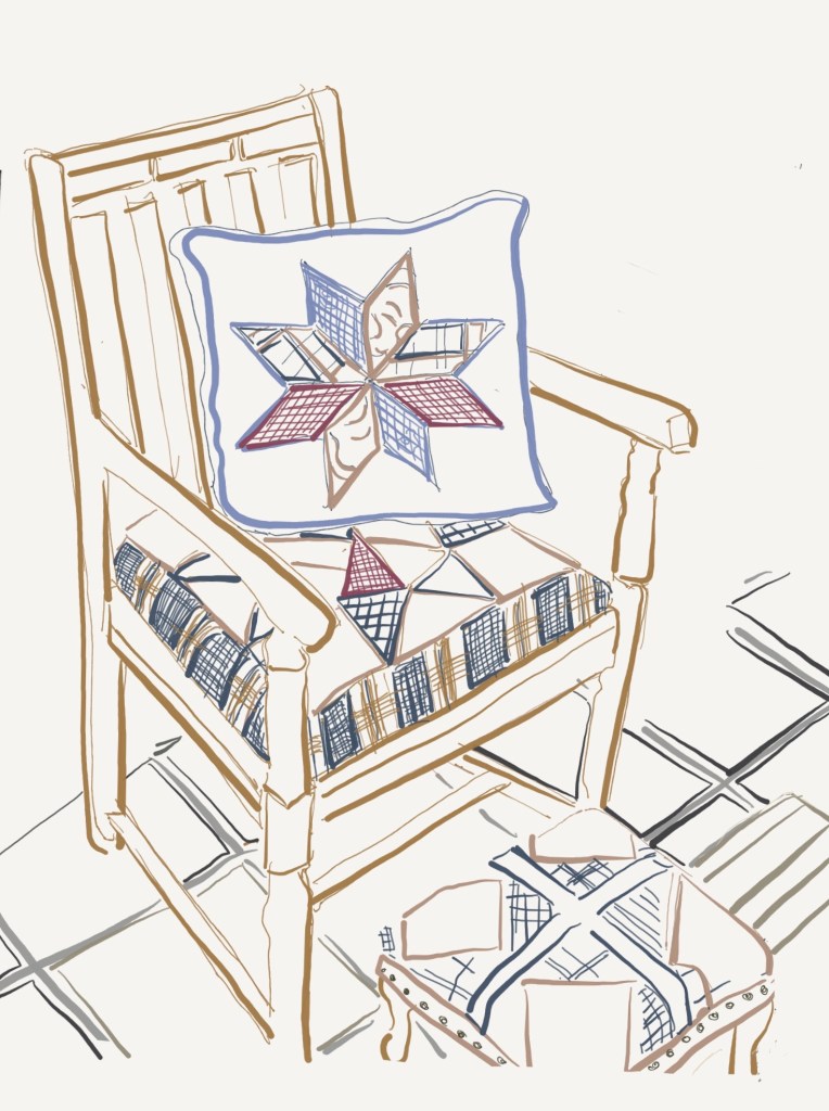 Steve's Chair & Stool inspired by a memory from Velma Guyer
