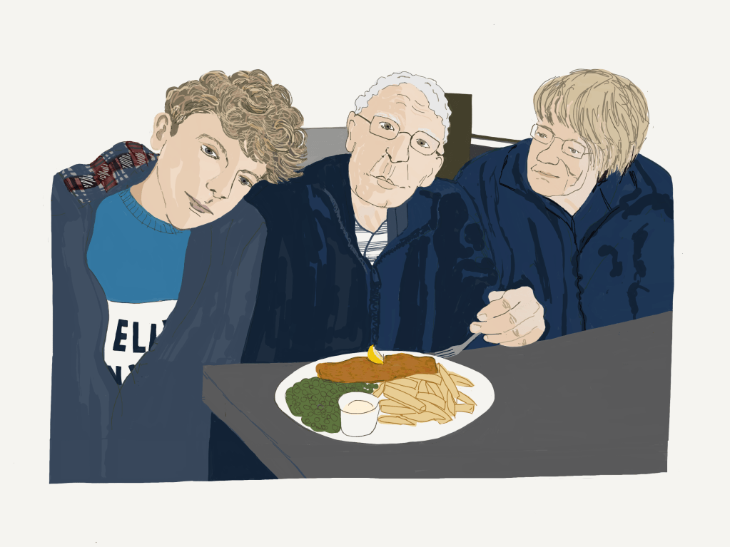 Fish, Chips & Lanky Twang inspired by a memory from Chris Penney